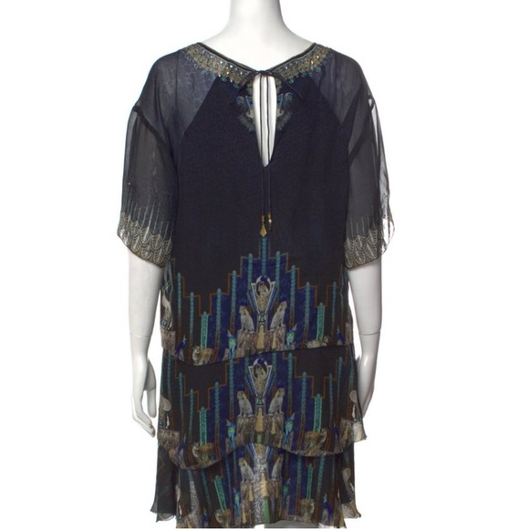 Camilla dark blue silk dress - Picture 3 of 4